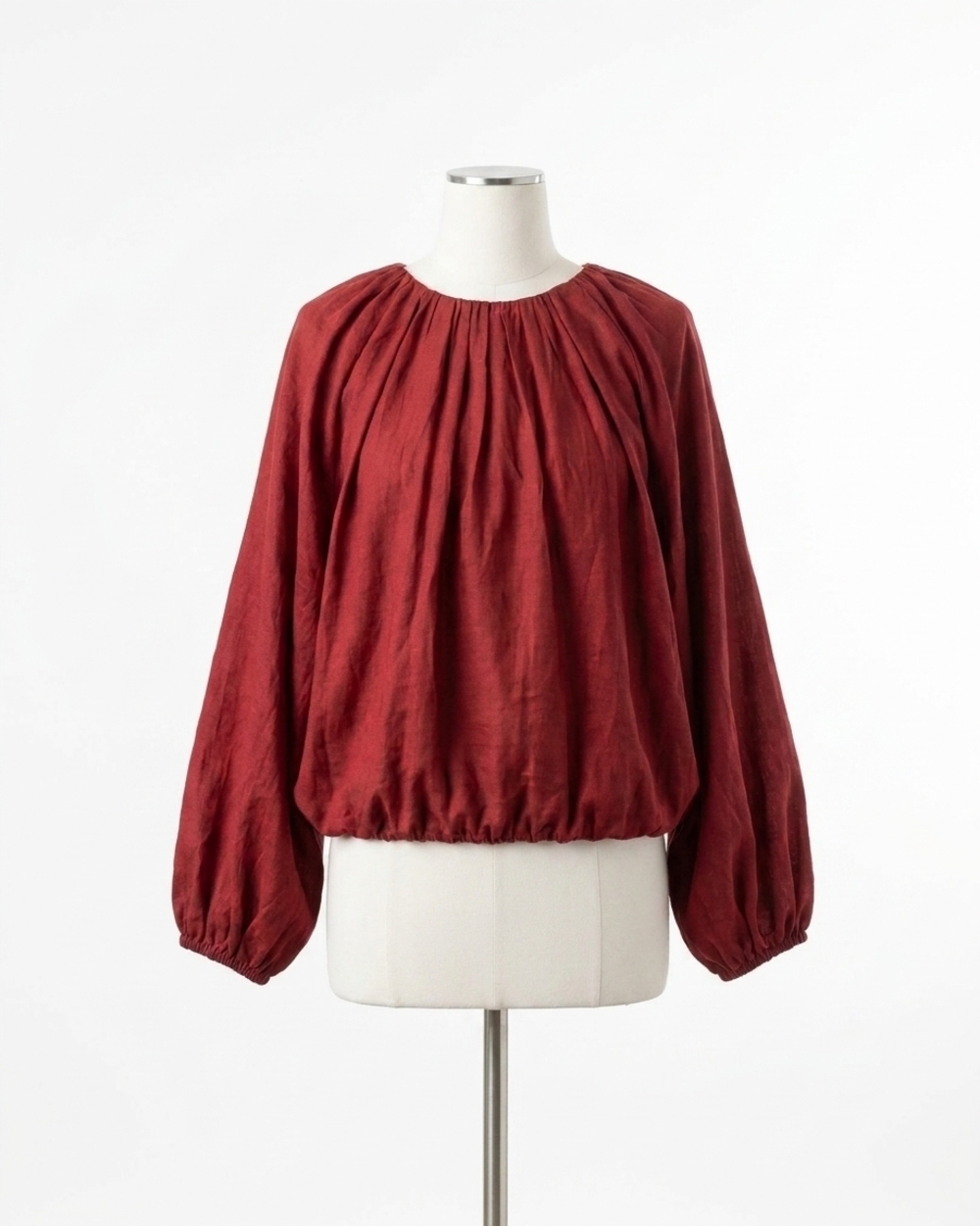 NEW JADE flowy balloon top in claret